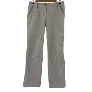 LOFT Womens 2P Grey Cotton Utility Pants Straight Leg Petite Casual Trousers‎